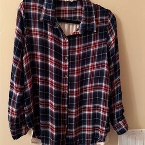 About A Girl Red/Blue Plaid Shirt